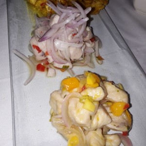 trío de ceviche 