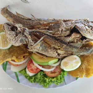 Rocandor Frito con tostón y ensalada!!!