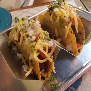Fajitas de lomito en taco dorado