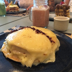 Panquecas Maco, con queso y jamon 