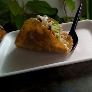 Taco tradicional de pollo guisado