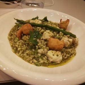 Arroz verde con pescado