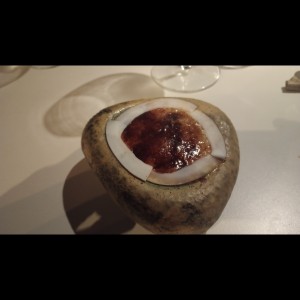 el postre, arroz con leche, con papelón y coco.