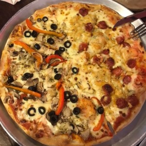 Vegetariana + chistorra 4 quesos