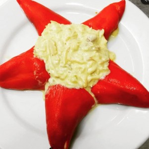 Pimientos rellenos con Bacalao