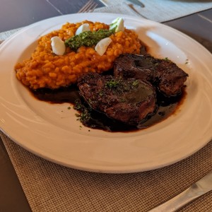 lomito sempre dritto con rissotto napolitana