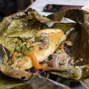 Mero en hoja de platano 