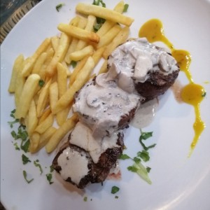 Con crema de champiñones 