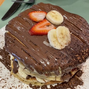 Panquecas con fresa nutella y cambir