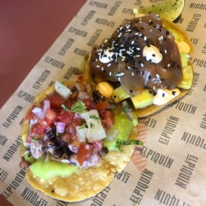 Tostada de atun y pulpo