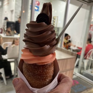 Cono sencillo dos sabores