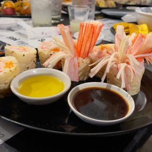 Roll de cangrejo con mantequilla