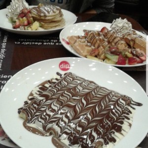 crepes con tres tipos de chocolate