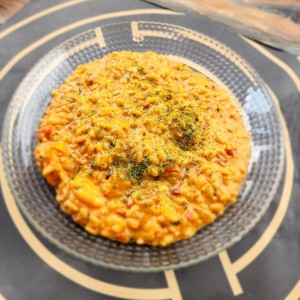 Risotto con camarones ?