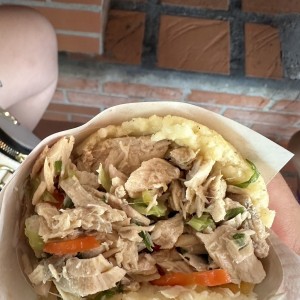 Arepa de atún a la vinagreta