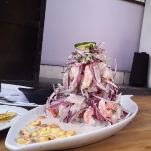 Ceviche pescado y camarones