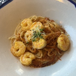 Pasta con camarones