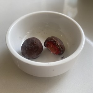Frambuesas con chocolate