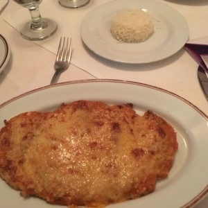 milanesa a la parmesana y arroz