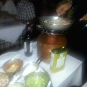 Preparacion de labgostinos al barquero