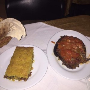 kibbe de pollo y berenjena