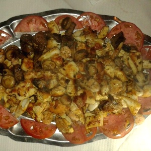 Parrilla Mixta Dena Ona. Lomito, calamares y camarones