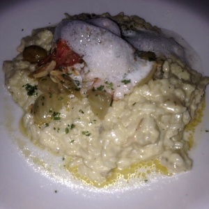 Risotto de hinojo confitado