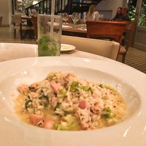 Risotto de brocoli con pollo
