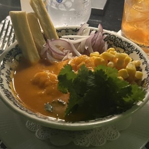Ceviche caliente de camarones