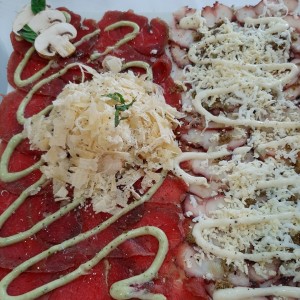 carpaccio de lomito y pulpo