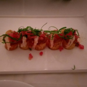 Papitas colombianas con camarones