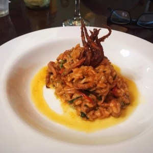 Risotto de Calamaras Y Pulpo en dos texturas