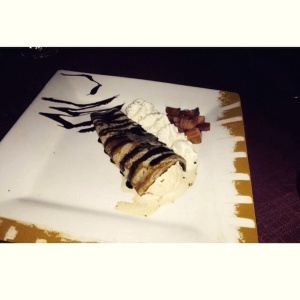 Crepe de chocolate con helado 