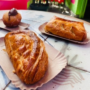 pastel de pollo, pastel de ricotta y bomba de nutella., alucinante!