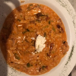 Rissoto de pollo yvqueso de cabra