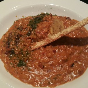 rissotto de tomate seco y queso de cabra