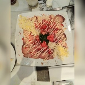 Carpaccio de pez espada ahumado