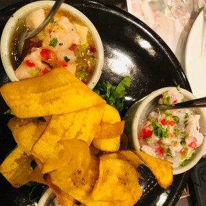 Trio de ceviche, excelente