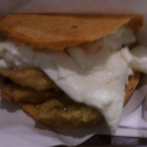 platano horneado y queso de mano