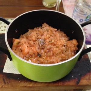Risotto de camarones