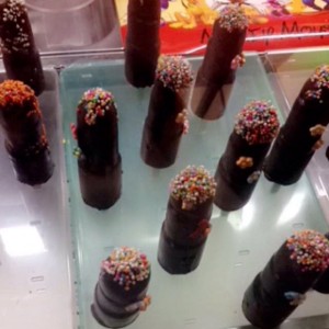 paletas cubiertas de chocolate