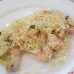 Arroz Frito Pollo y Camarones