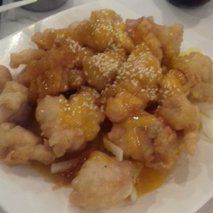 Pollo con miel y ajonjoli