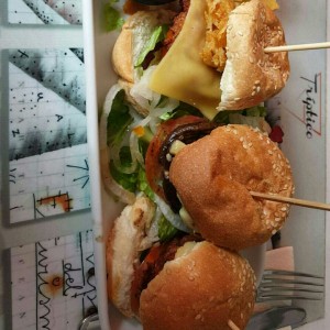 Triptico de hamburguesas
