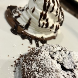 Sufle de chocolate y helado si palabras