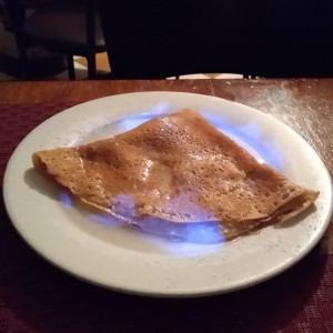 Crepe de dulce de leche flameada