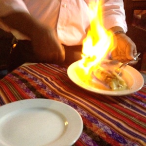Panqueca flambeada