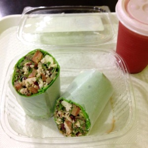 Wrap y jugo de patilla