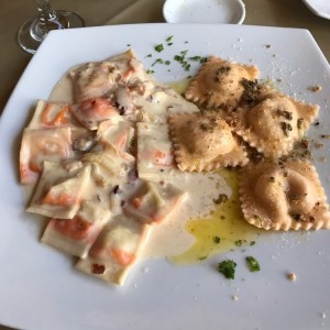 duo de raviolis: carbonara y auyama