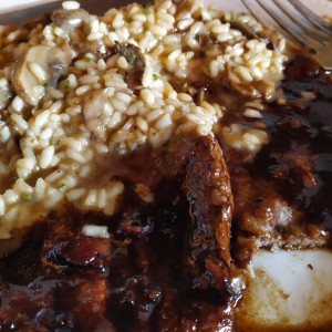 Scalopina de Lomito al Marsala con Rissoto Funghi